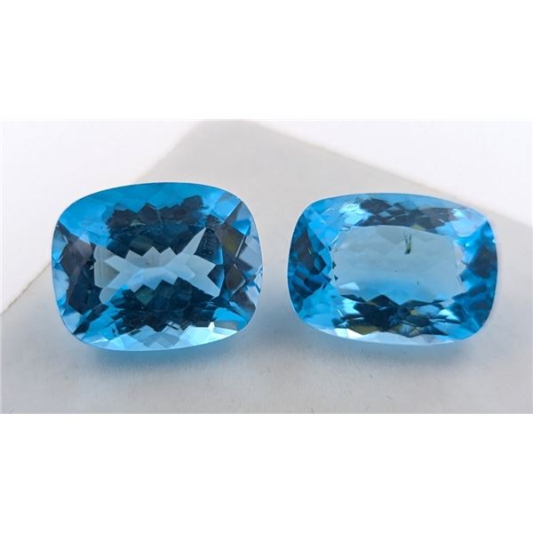 46.79 ct Certified Royal Blue Topaz gemstone Pair ($11,600 Appraisal)