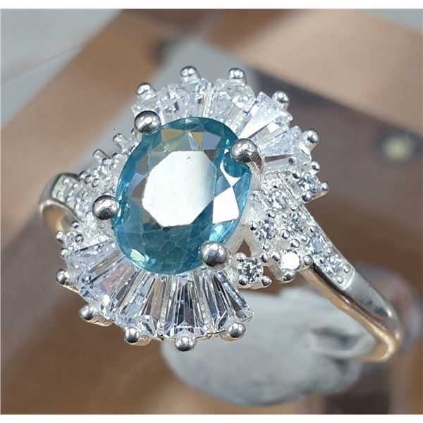 2.8 ct Certified Silver Zircon gemstone Ring ($2,668 Appraisal)