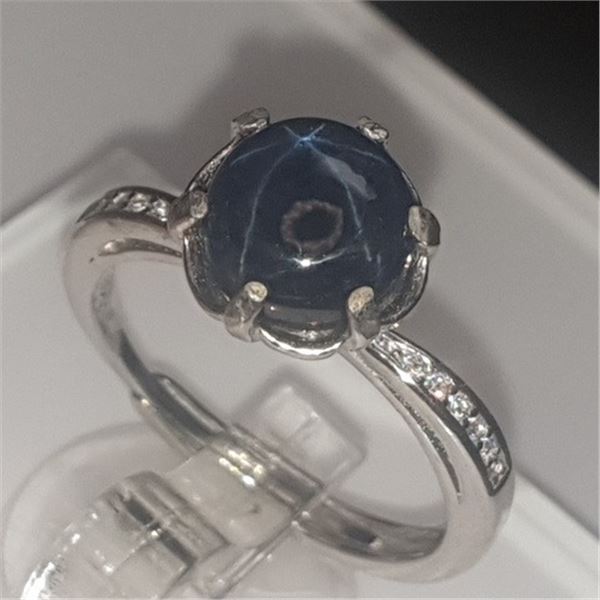 3.03 ct Certified Silver Sapphire gemstone Ring ($7,648 Appraisal)