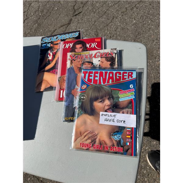 Explicit magazines, hard-core