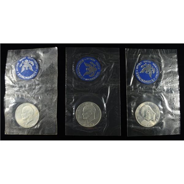 (3) 1971 EISENHOWER UNCIRCULATED SILVER DOLLARS