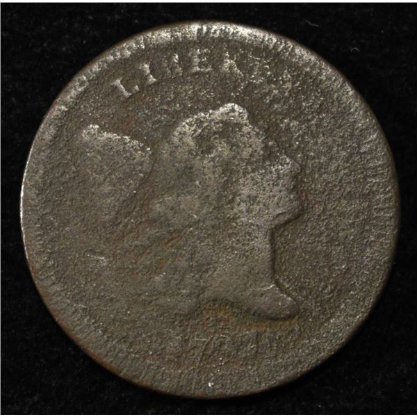 1797 LIBBERTY CAP 1/2 CENT PLAIN EDGE LOW HEAD AG