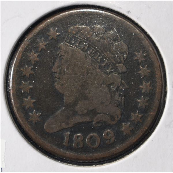 1809 CLASSIC HEAD HALF CENT FINE