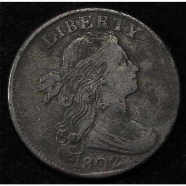 1802 DRAPED BUST CENT VF