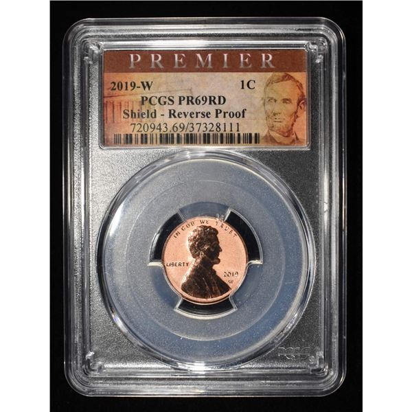 2019-W SHIELD CENT REVERSE PROOF PCGS PR69 PREMIER