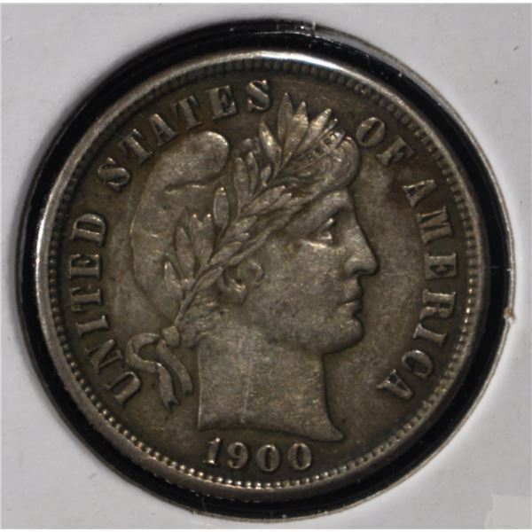 1900 BARBER DIME CH AU