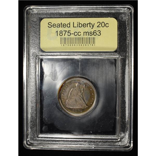 1875-CC SEATED LIBERTY 20C USCG CH BU