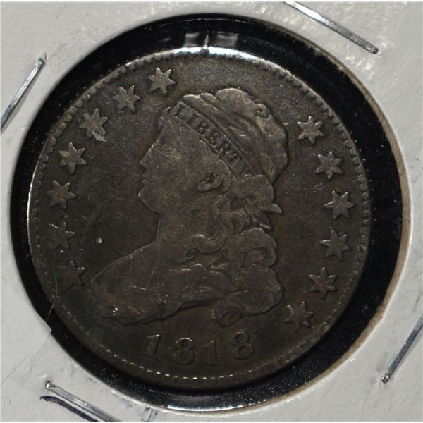 1818 CAPPED BUST QUARTER FINE