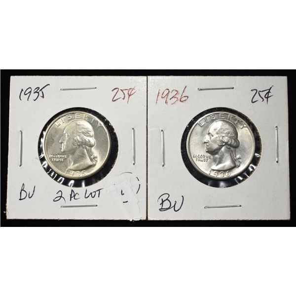 1935 & 1936 WASHINGTON QUARTERS BU