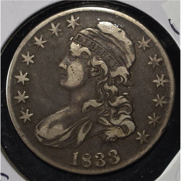 1833 CAPPED BUST HALF DOLLAR XF