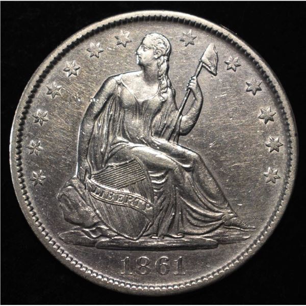 1861-O LIBERTY SEATED HALF DOLLAR AU/BU