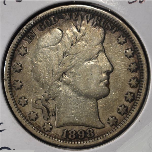 1898 BARBER HALF DOLLAR XF