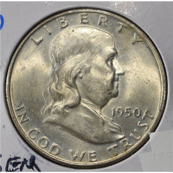 1950-D FRANKLIN HALF DOLLAR GEM BU FBL