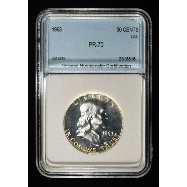1963 FRANKLIN  HALF DOLLAR NNC PR70