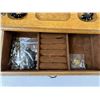 Image 2 : Wooden Jewelry Box with Content