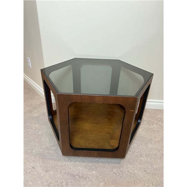 Kroehler Glass Top Side Table
