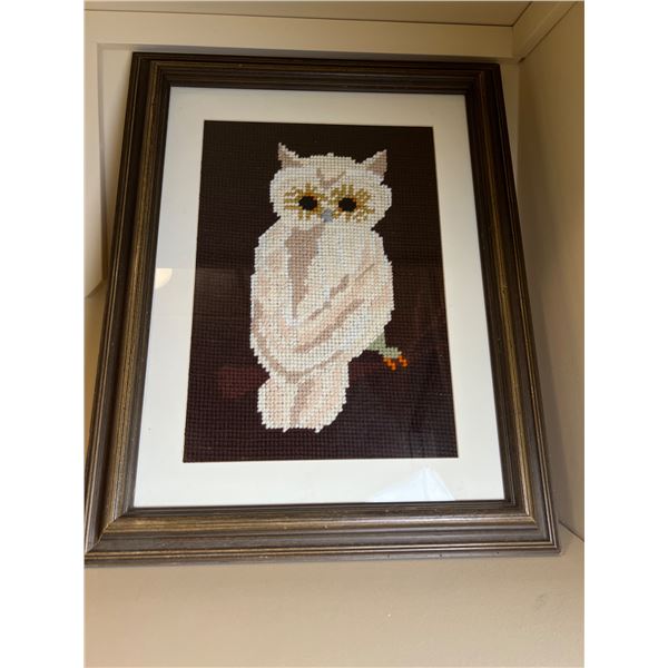 Embroidered Owl Artwork