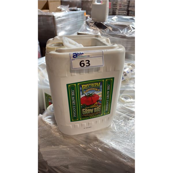 18.92 LITRE CONTAINER OF FOX FARM GROW BIG 6-4-4 LIQUID PLANT FOOD