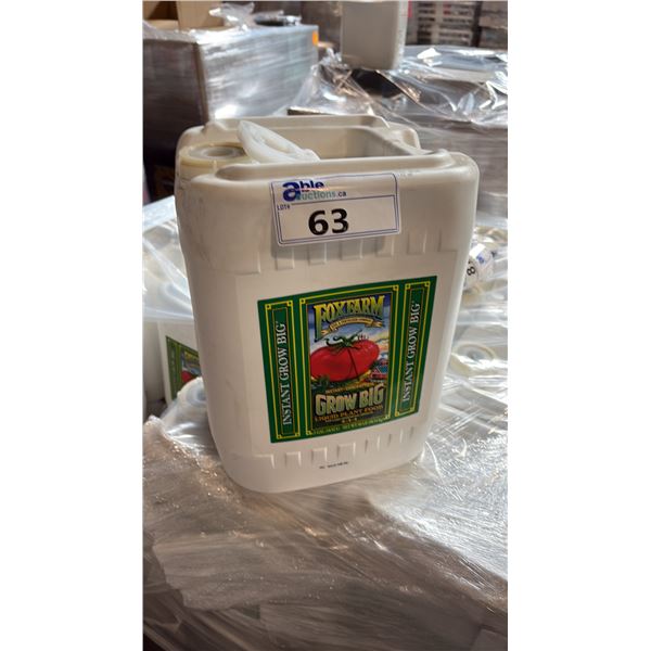 18.92 LITRE CONTAINER OF FOX FARM GROW BIG 6-4-4 LIQUID PLANT FOOD
