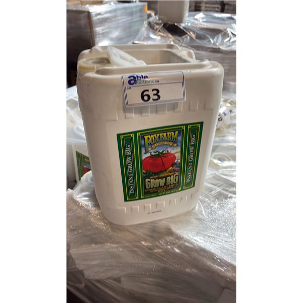 18.92 LITRE CONTAINER OF FOX FARM GROW BIG 6-4-4 LIQUID PLANT FOOD