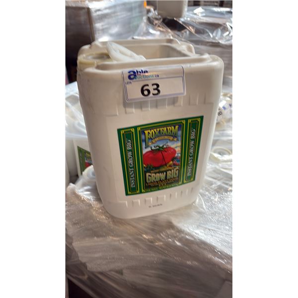 18.92 LITRE CONTAINER OF FOX FARM GROW BIG 6-4-4 LIQUID PLANT FOOD