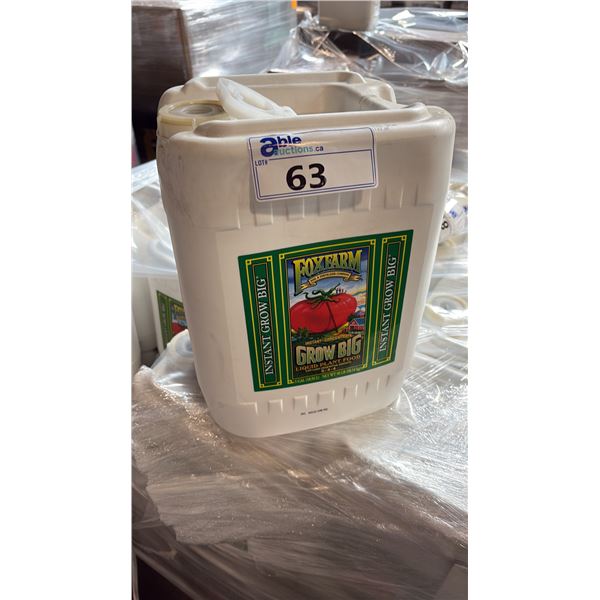 18.92 LITRE CONTAINER OF FOX FARM GROW BIG 6-4-4 LIQUID PLANT FOOD