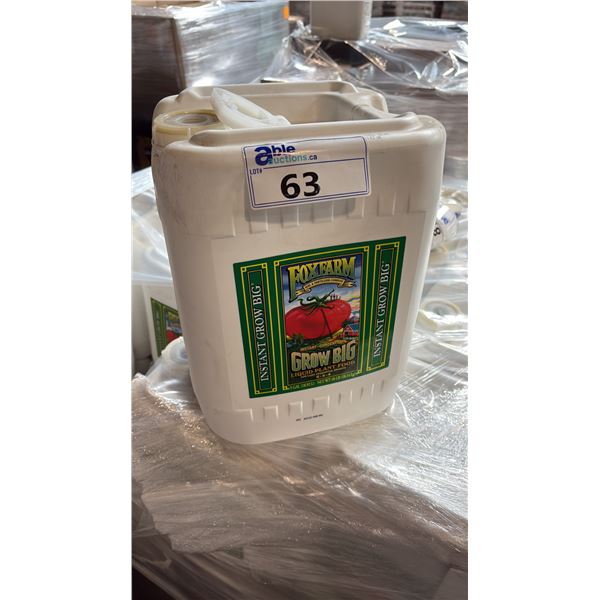18.92 LITRE CONTAINER OF FOX FARM GROW BIG 6-4-4 LIQUID PLANT FOOD