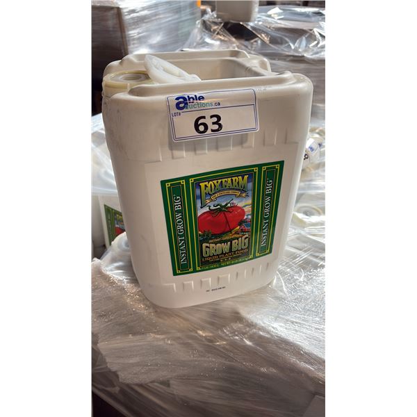 18.92 LITRE CONTAINER OF FOX FARM GROW BIG 6-4-4 LIQUID PLANT FOOD