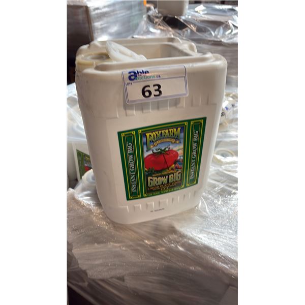 18.92 LITRE CONTAINER OF FOX FARM GROW BIG 6-4-4 LIQUID PLANT FOOD