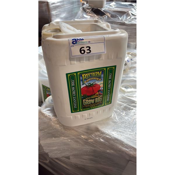 18.92 LITRE CONTAINER OF FOX FARM GROW BIG 6-4-4 LIQUID PLANT FOOD