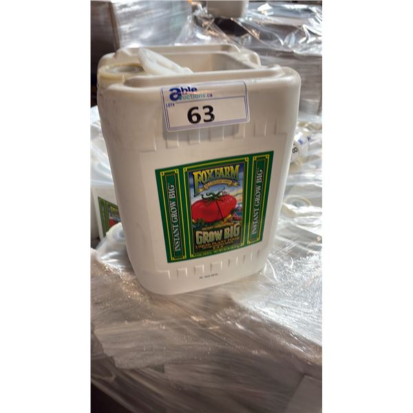 18.92 LITRE CONTAINER OF FOX FARM GROW BIG 6-4-4 LIQUID PLANT FOOD