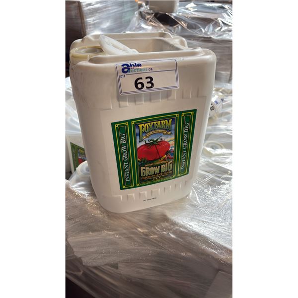 18.92 LITRE CONTAINER OF FOX FARM GROW BIG 6-4-4 LIQUID PLANT FOOD