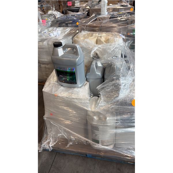 PALLET OF ASSORTED LIQUID PLANT NUTRIENTS INCLUDING CONNOISSEUR, MONSTER GOLD AND GROTEK 3-1-4