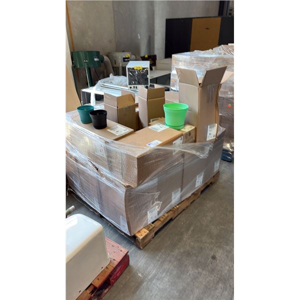 PALLET OF MIXED PLANTERS INCL 7 SATURN MANGO PLANTER 12PK/BOX MINT GREEN AND MORE