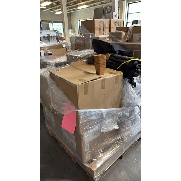 PALLET OF MIXED ITEMS INCL FABRIC POT GROWING CONTAINER, HYDROFARM LIGHTING CONTROLLERS AND MORE
