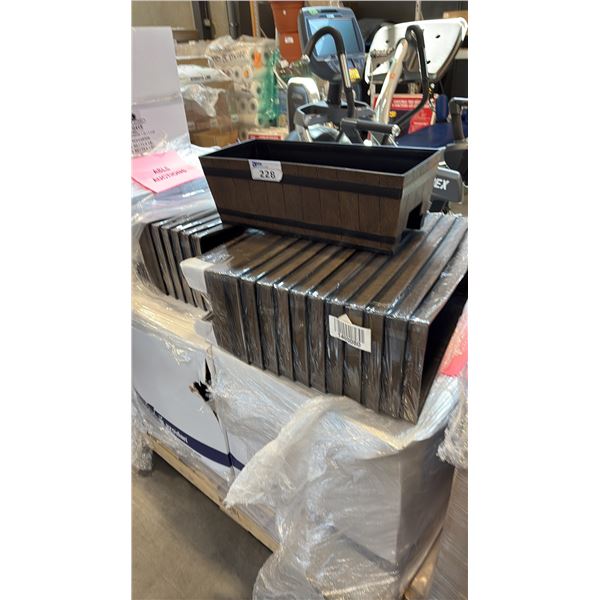 TERRA VERDE RECTANGLE RESIN PLANTER BOX W/ WOOD-GRAIN FINISH AND GRODAN PRODUCTS