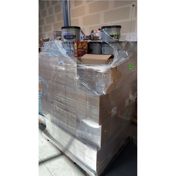 PALLET OF MIXED ITEMS INCL WILS ON ANTOUT OUTDOOR ANT STAKES 74PKS, 12/PK AND MONSTER GROW 18-36-1