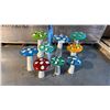 Image 1 : 9 ASSORTED METAL MUSHROOM LAWN ORNAMENTS