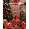Image 8 : 5-Pack of LED Flameless Candles with Fairy String Light Design/Dancing Flame; Remote Control (Red)