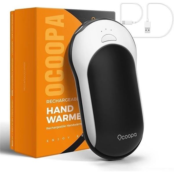 Ocoopa 10,000mAh Rechargeable Electric Hand Warmer; 15hr Use/Long-Lasting Heat - New