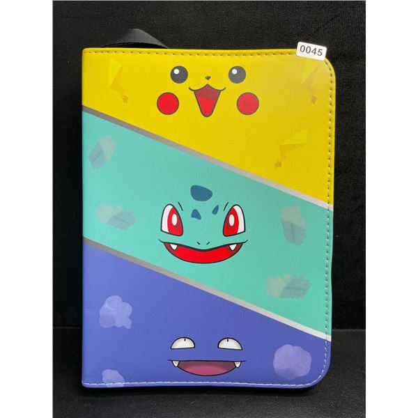 Pokemon Card Storage Binder - Zip-Up Premium Leather Design (Holds Approx. 400 Cards) - New