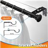 Image 2 : Adjustable Large Black Curtain Rod for Windows - Extends from 25" to 52" - New in Box!
