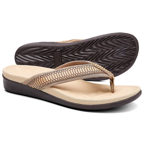Orthotic/Arch Support Flip-Flops for Women (Size 9) Plantar Fasciitis Sandals for Flat Feet - New