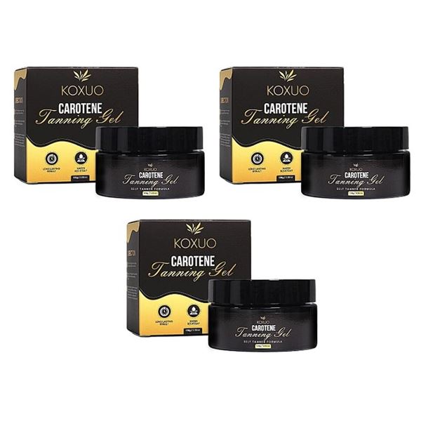 3 Boxes of KOXUO Carotene Tanning Gels (100g) Self Tanner/Natural Bronze Glow - New Sealed
