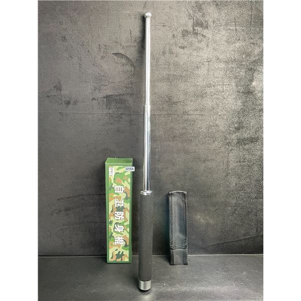21 Inch Steel Retractable Security Baton with Padded Grip and Belt Pouch - New