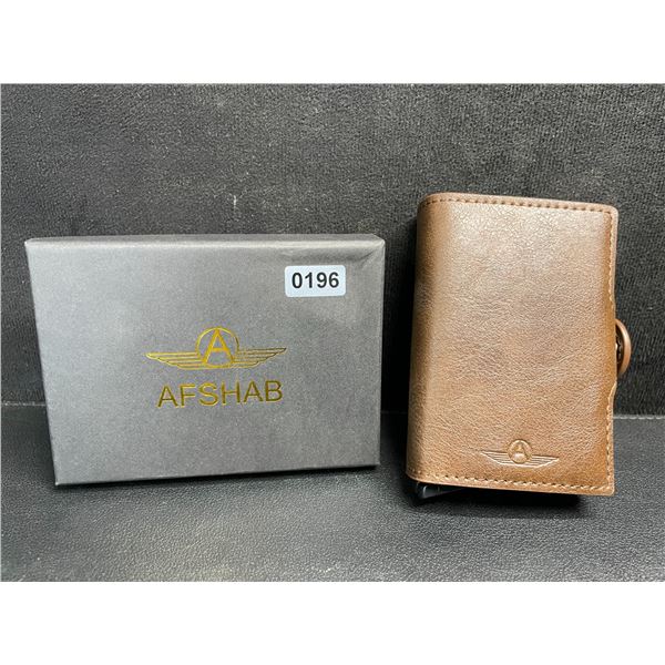 Afshab Men's Tan Leather Bi-Fold Wallet - New in Box
