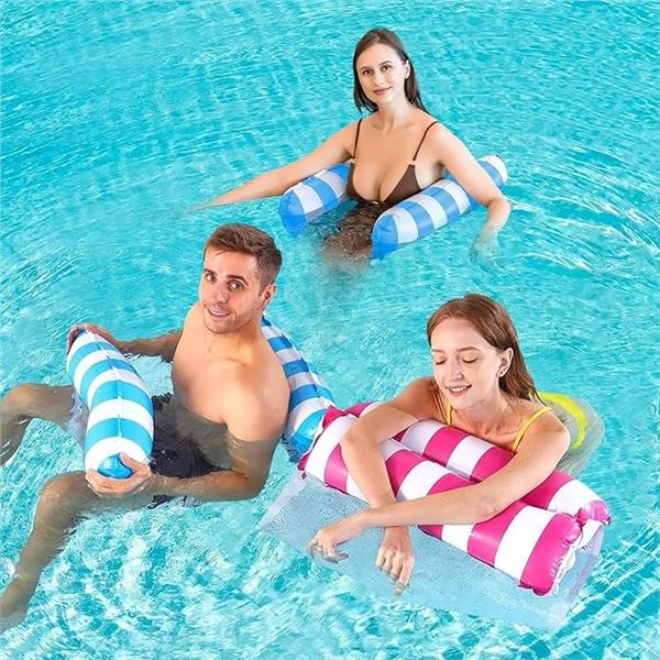 3-Pack of Inflatable Pool Float Hammocks/Water Hammocks for Lounging - New