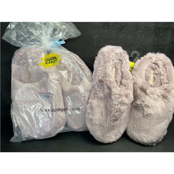 2 Pairs of Oooh Geez! Women's Cozy Plush Sabrina Lilac Slippers (Size 5/6) - New