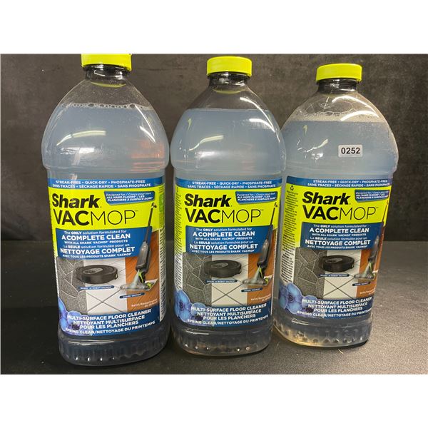 Lot of 3 Shark VacMop Multi-Surface Floor Cleaners (2L Jug) Streak-Free/Quick-Dry - New