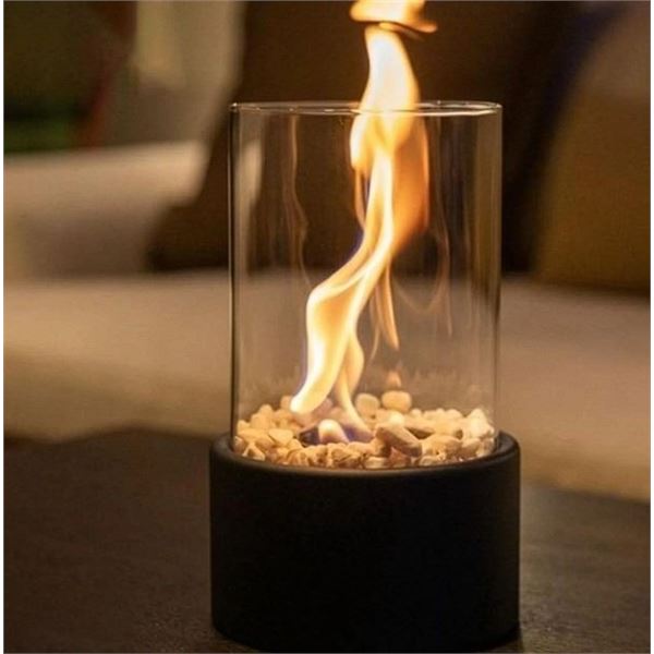 Portable Indoor/Outdoor Glass Tabletop Fireplace; Ventless Elegant/Beautiful Design - Brand New